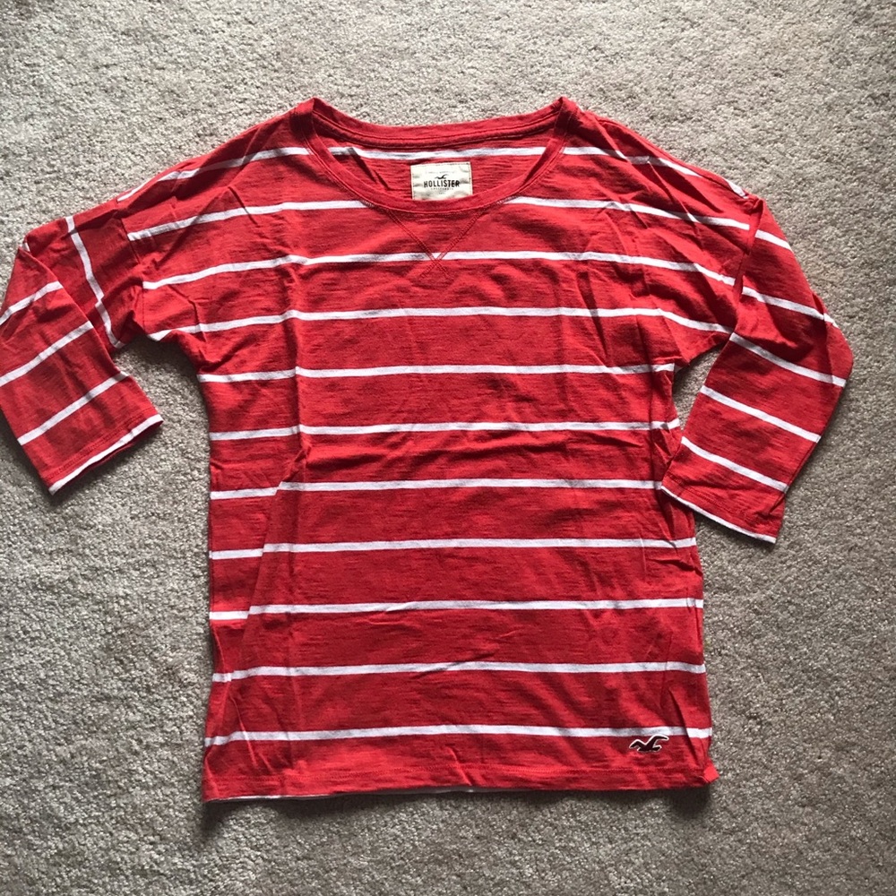 ⭐️4 for$20⭐️Hollister Red/white stripe tee XS